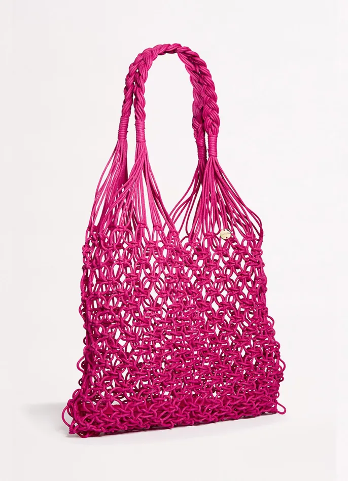 Seafolly Macrame Cord Tote Bag 8211 Pink Women Beach Bags Seafolly Macrame Cord Tote Bag 8211 Pink Women Beach Bags