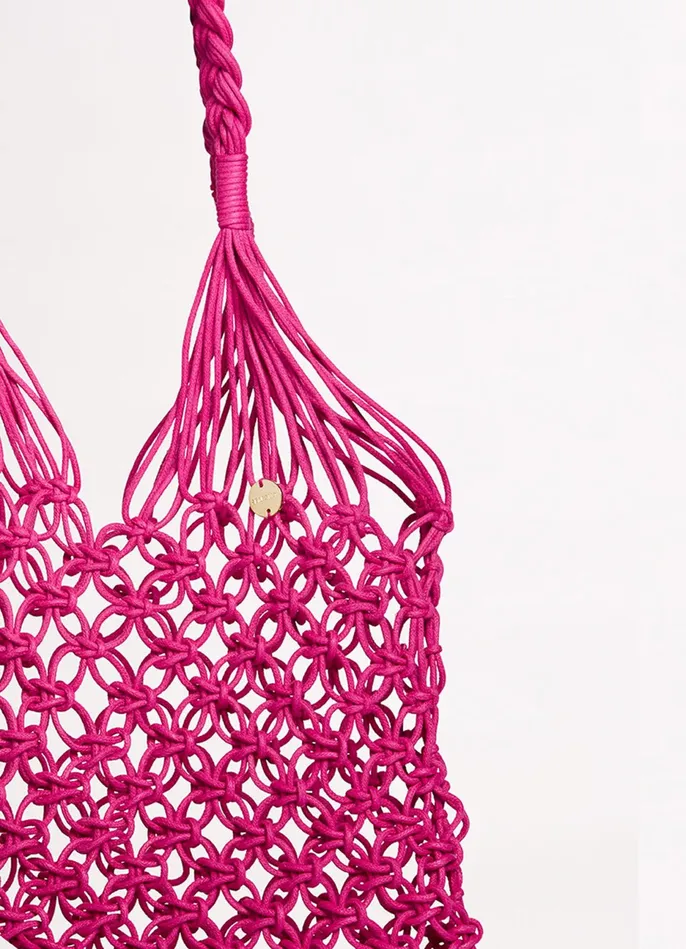 Seafolly Macrame Cord Tote Bag 8211 Pink Women Beach Bags Seafolly Macrame Cord Tote Bag 8211 Pink Women Beach Bags