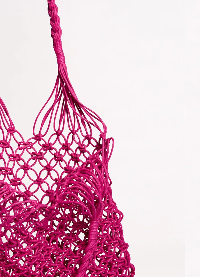 Seafolly Macrame Cord Tote Bag 8211 Pink Women Beach Bags Seafolly Macrame Cord Tote Bag 8211 Pink Women Beach Bags