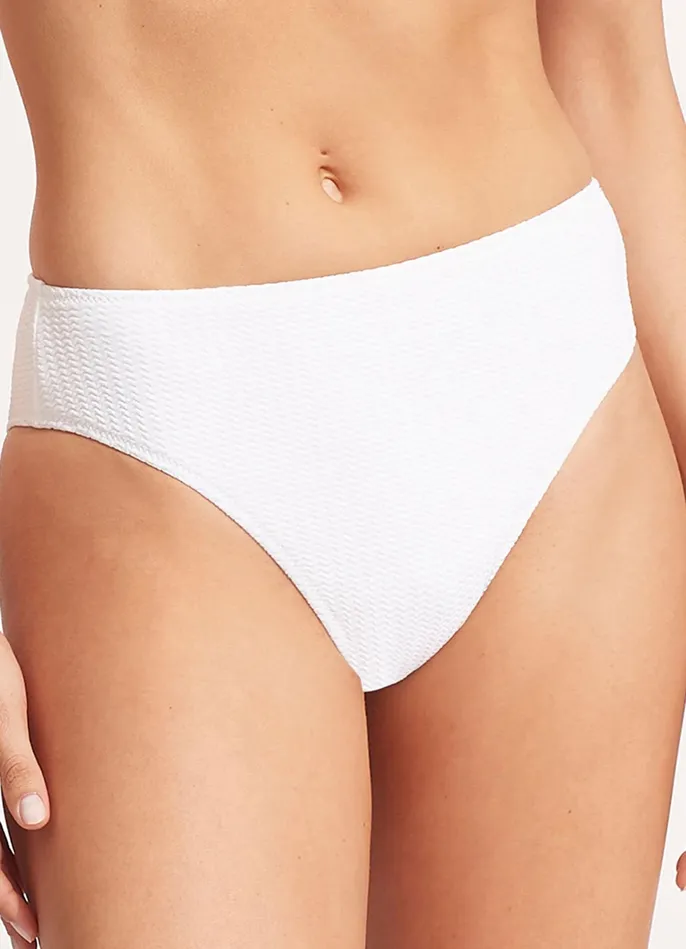 Seafolly Sea Dive High Rise Pant 8211 White Women High Waisted