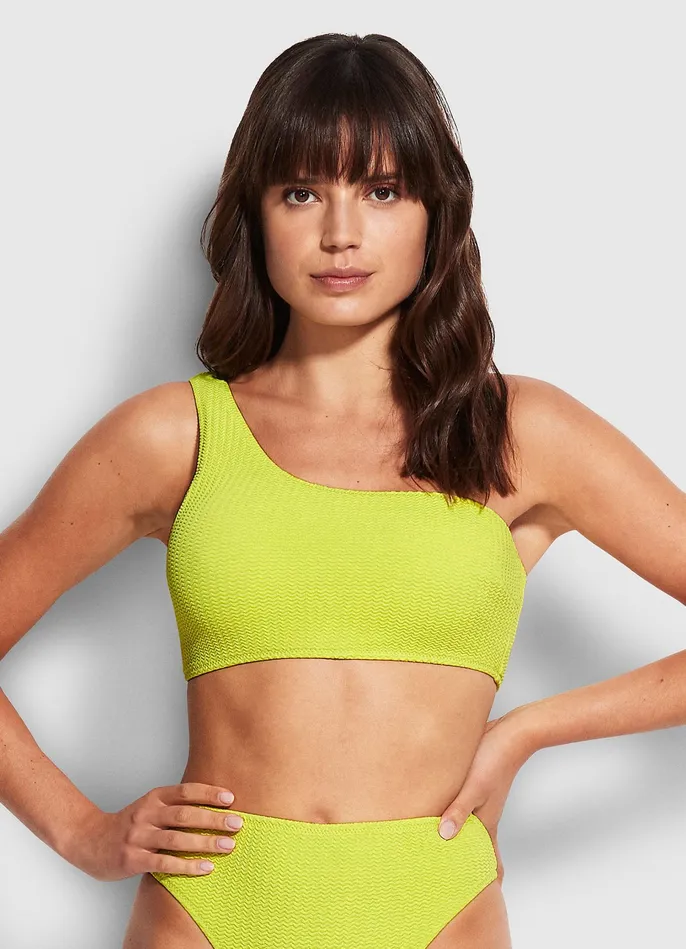 Seafolly Sea Dive One Shoulder Top 8211 Wild Lime Women Bandeau