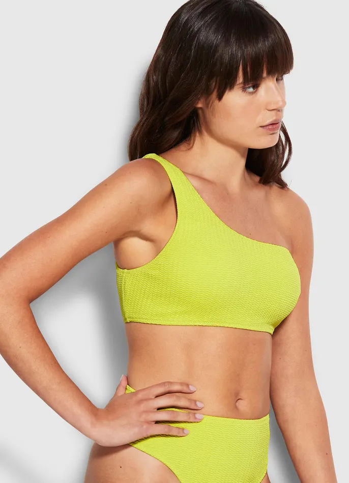 Seafolly Sea Dive One Shoulder Top 8211 Wild Lime Women Bandeau