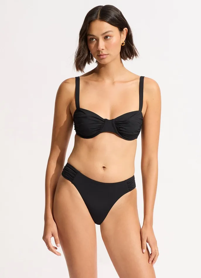 Seafolly Seafolly Collective Ruched Underwire Bikini Top 8211 Black Women Underwire