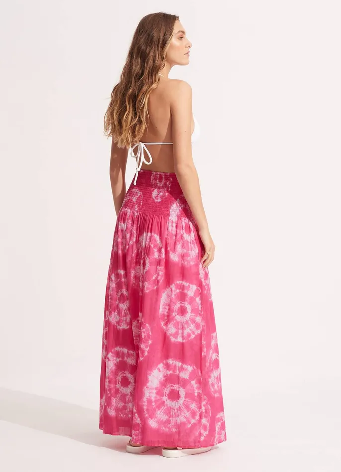 Seafolly Tie Dye Maxi SkirtDress 8211 Rose Pink Women Beach Dresses