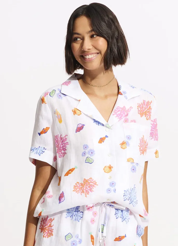 Seafolly Under The Sea Beach Shirt 8211 White Women Tops