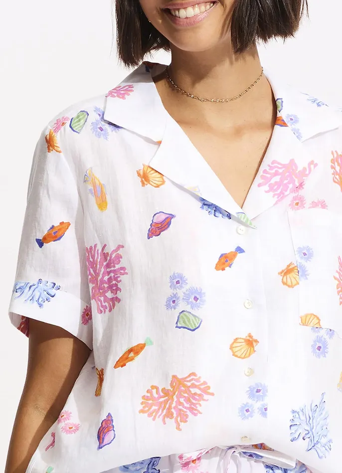 Seafolly Under The Sea Beach Shirt 8211 White Women Tops