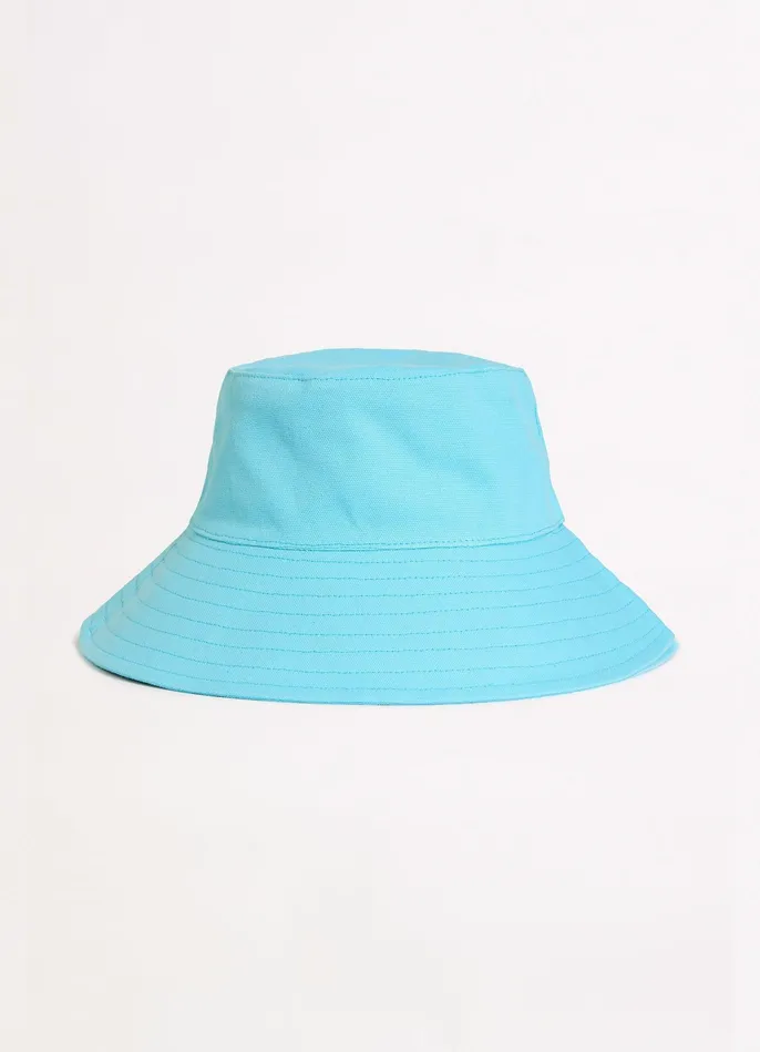 Seafolly Wish You Were Here Canvas Bucket Hat 8211 Atoll Blue Women Beach Hats Seafolly Wish You Were Here Canvas Bucket Hat 8211 Atoll Blue Women Beach Hats