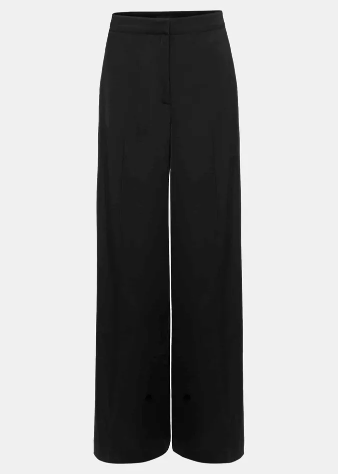 Shellina Black Satin Wide Leg Trousers Black Women Phase Eight Trousers
