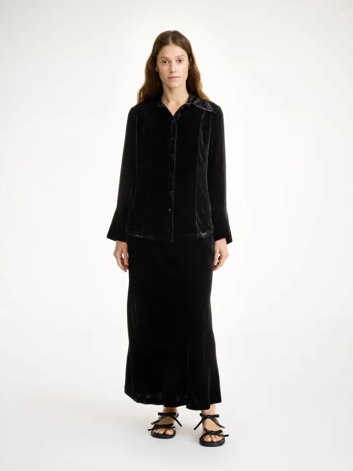 Shirts Women By Malene Birger Rosiannas Velvet Shirt Black