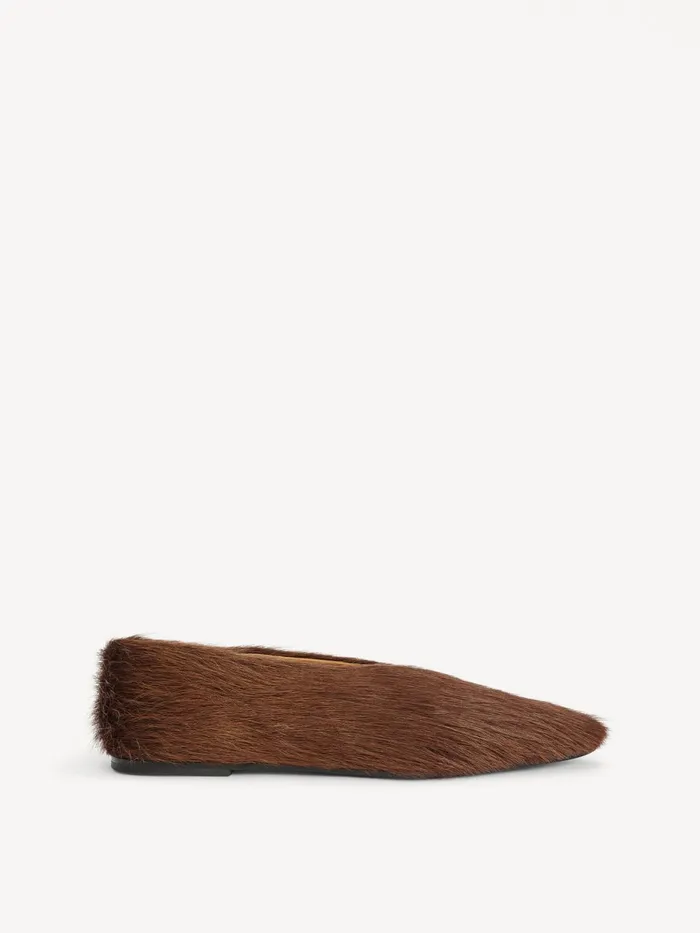 Shoes Women By Malene Birger Merina Leather Flats Warm Brown
