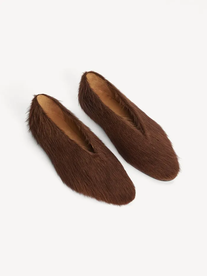 Shoes Women By Malene Birger Merina Leather Flats Warm Brown