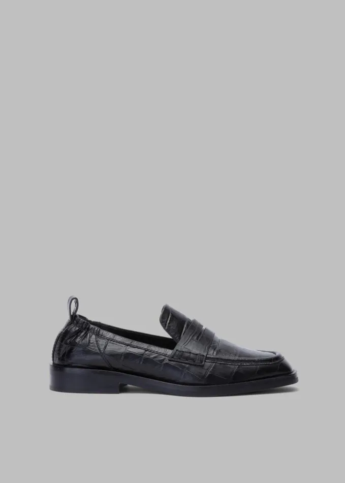 Shoes Women The Frankie Shop 31 Phillip Lim Alexa Soft Penny Croco Loafers 8211 Black
