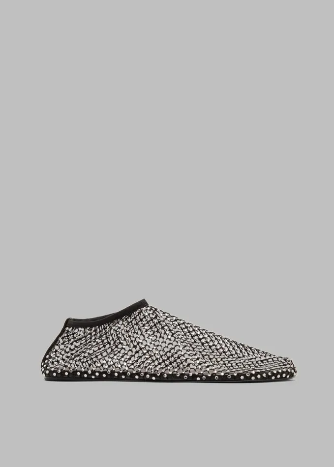 Shoes Women The Frankie Shop Christopher Esber Minette Flats 8211 BlackClear Crystal