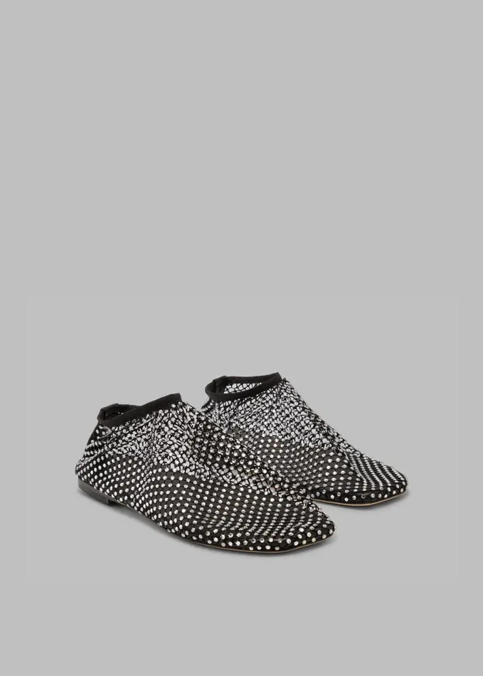 Shoes Women The Frankie Shop Christopher Esber Minette Flats 8211 BlackClear Crystal
