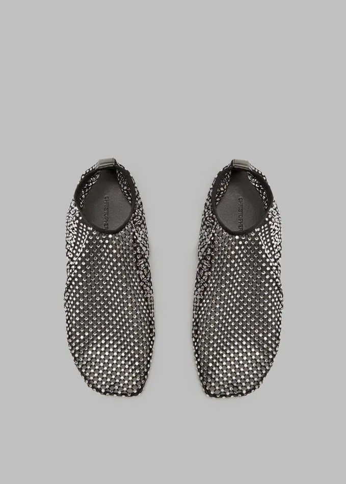 Shoes Women The Frankie Shop Christopher Esber Minette Flats 8211 BlackClear Crystal