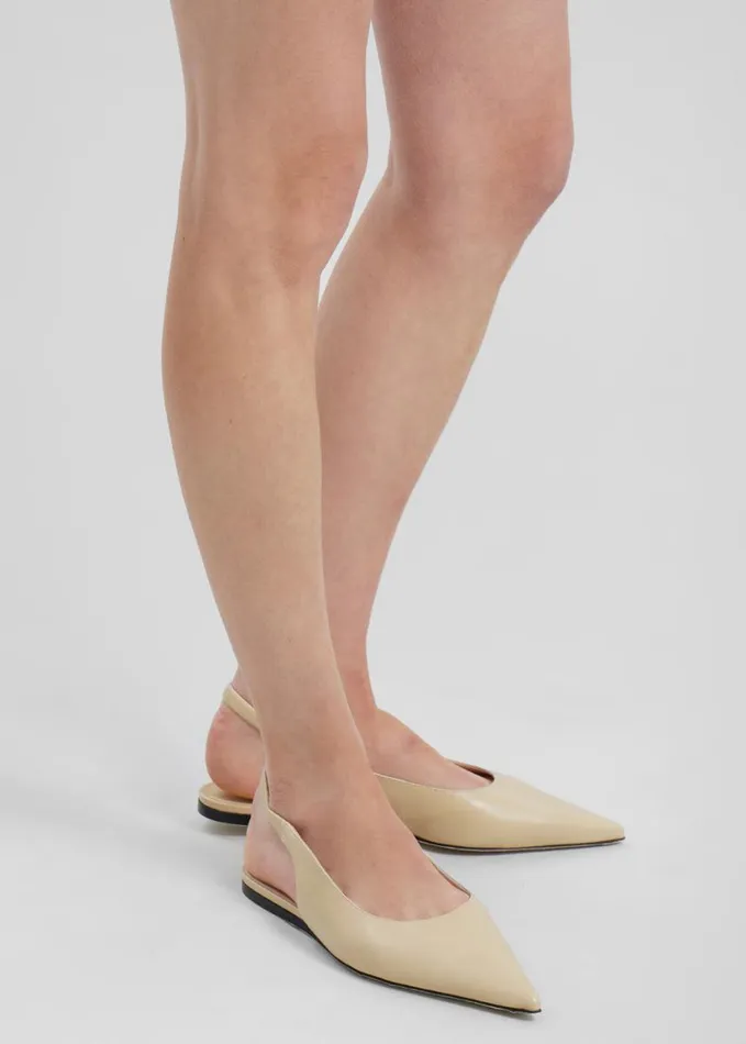 Shoes Women The Frankie Shop Proenza Schouler Spike Slingback Flats 8211 Parchment