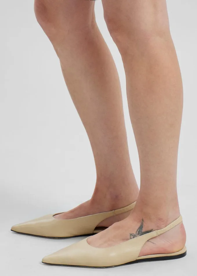 Shoes Women The Frankie Shop Proenza Schouler Spike Slingback Flats 8211 Parchment