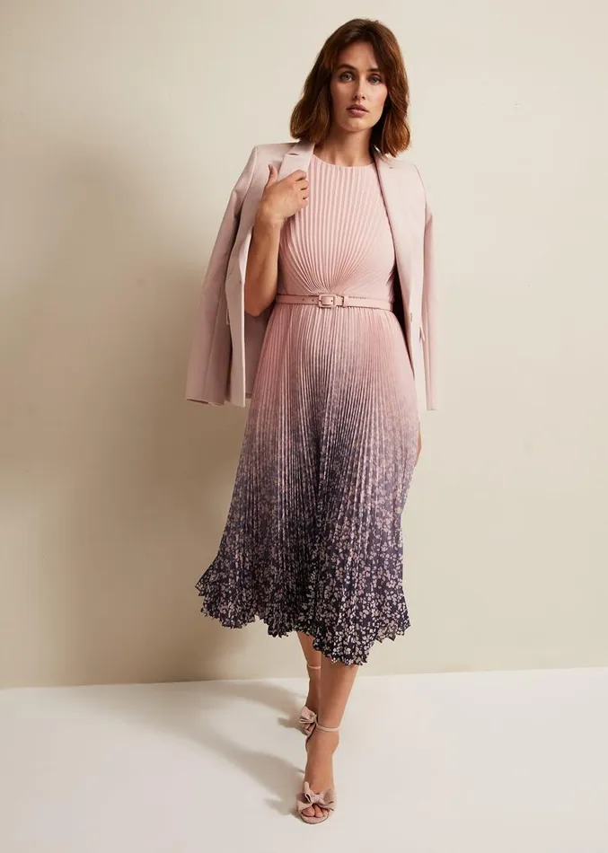 Simara Printed Midi Dress Multicoloured Women Phase Eight Dresses