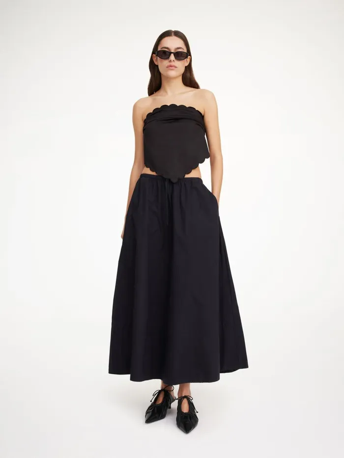 Skirts Women By Malene Birger Pheobes Organic Cotton Skirt Black