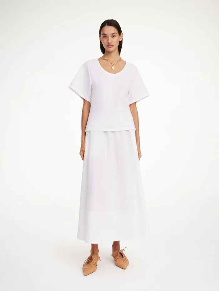 Skirts Women By Malene Birger Pheobes Organic Cotton Skirt Pure White