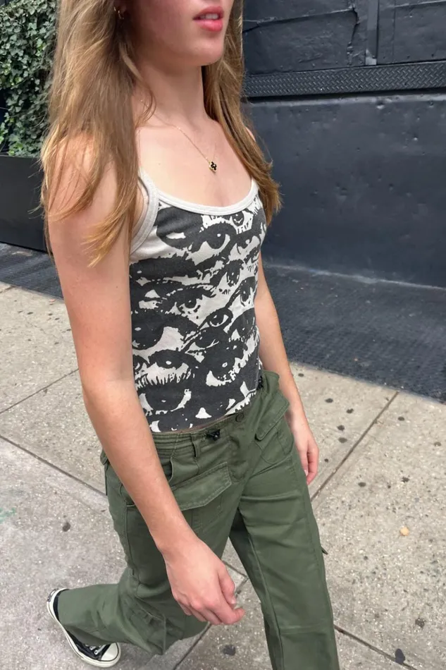 Skylar Eyes Tank Women Brandy Melville Matching Sets