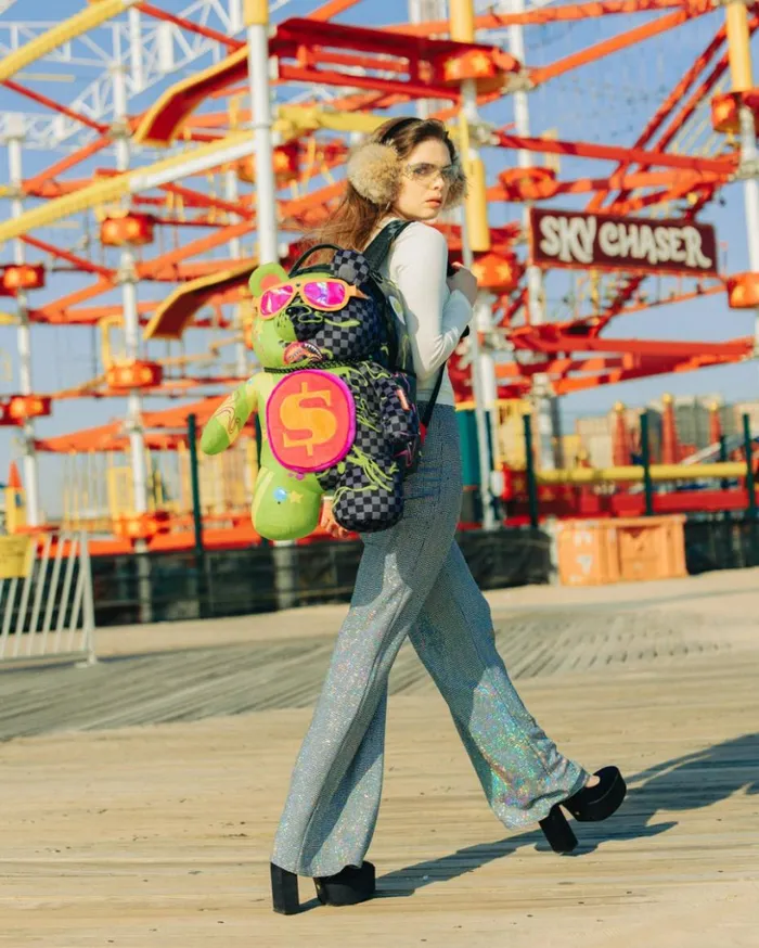 SLIME DIME MONEYBEAR TEDDYBEAR ON BACKPACK Bags SPRAYGROUND