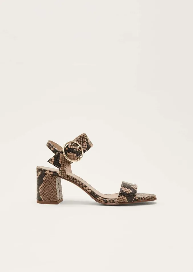 Snake Skin Leather Buckle Sandals Snake Women Phase Eight Heels