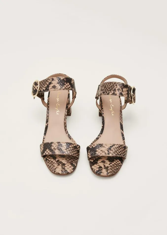 Snake Skin Leather Buckle Sandals Snake Women Phase Eight Heels