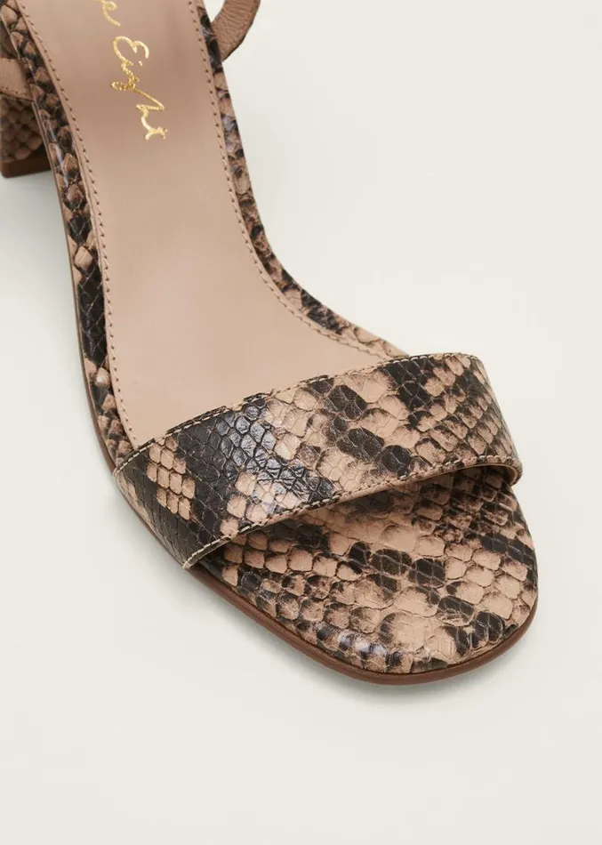 Snake Skin Leather Buckle Sandals Snake Women Phase Eight Heels