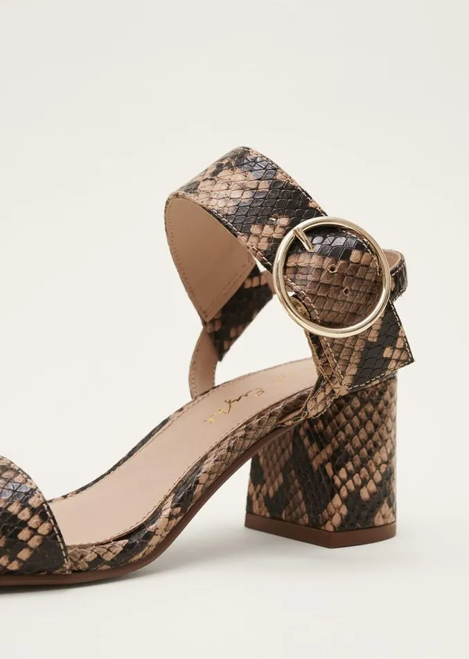Snake Skin Leather Buckle Sandals Snake Women Phase Eight Heels