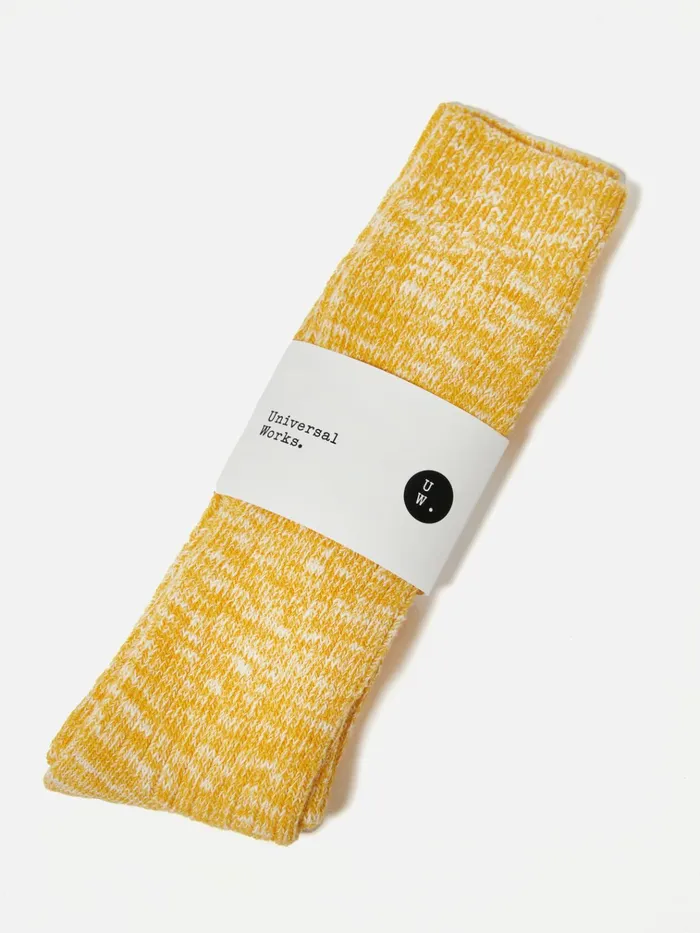 Socks Men Universal Works Universal Works Slub Sock In Yellow Slub Knit Socks Men Universal Works Universal Works Slub Sock In Yellow Slub Knit
