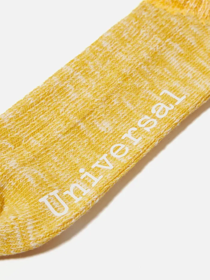 Socks Men Universal Works Universal Works Slub Sock In Yellow Slub Knit Socks Men Universal Works Universal Works Slub Sock In Yellow Slub Knit