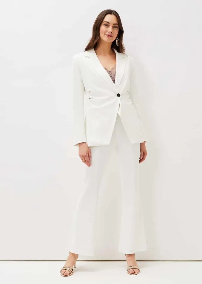 Solange Flared Suit Trousers Ivory Women Phase Eight Trousers