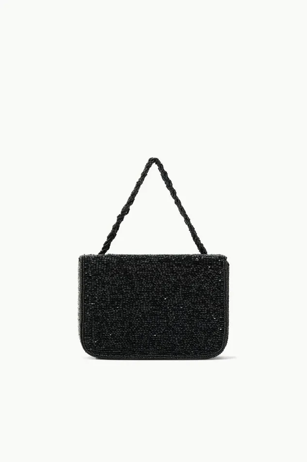 STAUD Beaded Women STAUD CARMEN BEADED BOX BAG BLACK