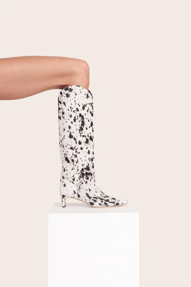 STAUD Boots Women STAUD WESTERN WALLY BOOT BLACK and WHITE HAIRCALF STAUD Boots Women STAUD WESTERN WALLY BOOT BLACK and WHITE HAIRCALF