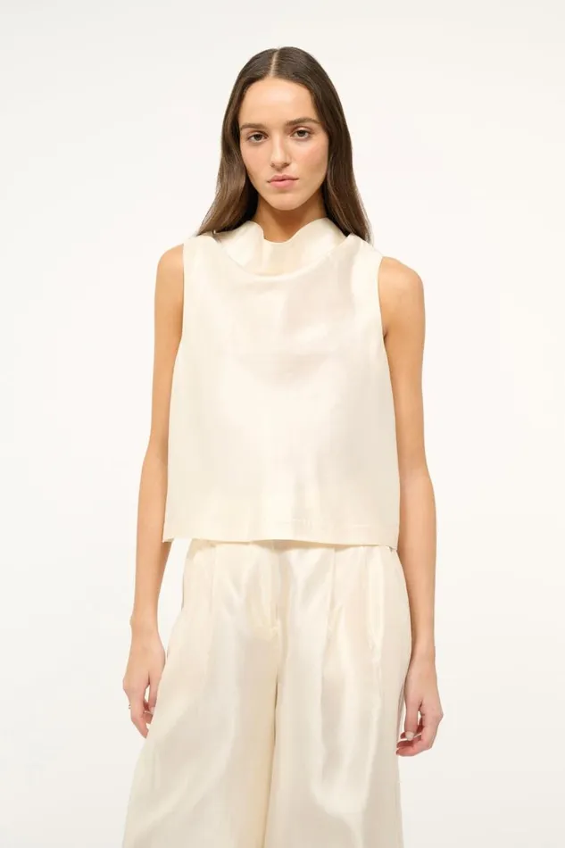 STAUD Bridal Women STAUD ROCHELLE TOP IVORY