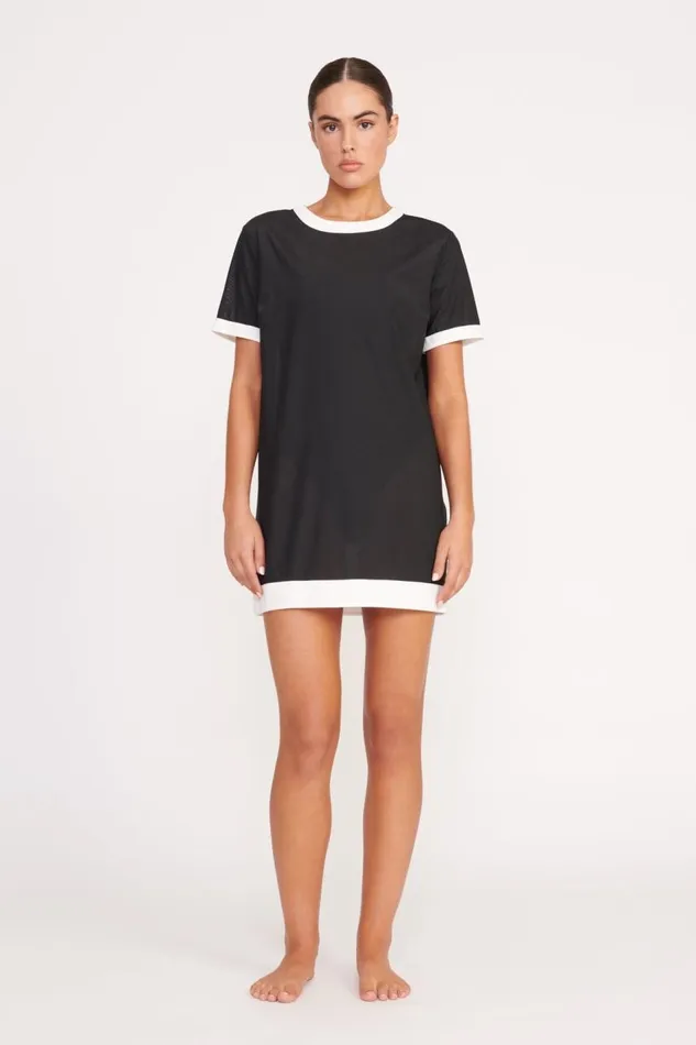 STAUD CoverUps Women STAUD SELAH DRESS BLACK WHITE