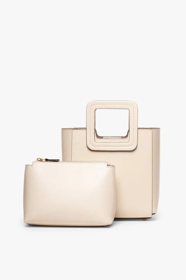 STAUD Crossbody Women STAUD MINI SHIRLEY LEATHER BAG CREAM STAUD Crossbody Women STAUD MINI SHIRLEY LEATHER BAG CREAM