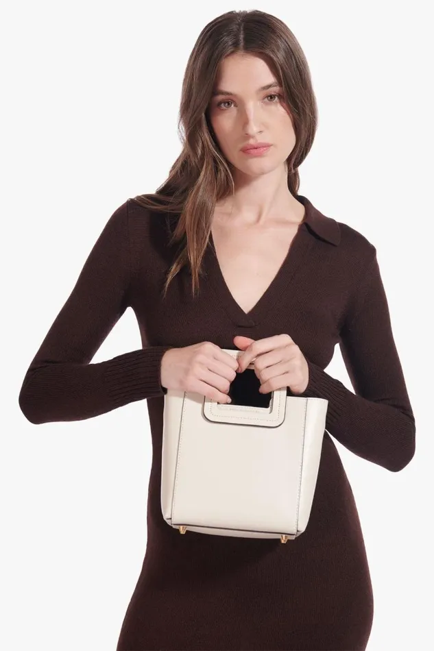 STAUD Crossbody Women STAUD MINI SHIRLEY LEATHER BAG CREAM STAUD Crossbody Women STAUD MINI SHIRLEY LEATHER BAG CREAM