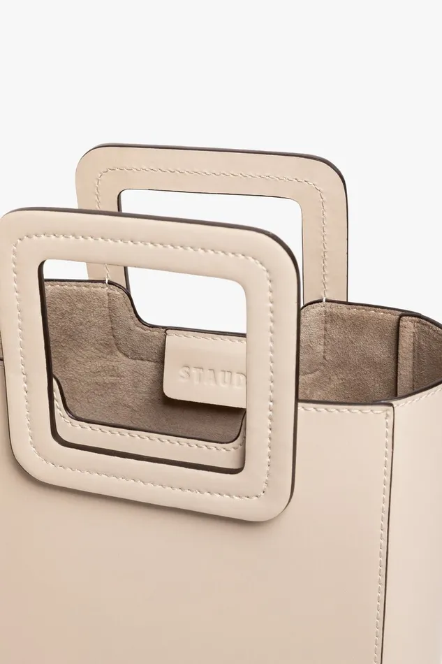 STAUD Crossbody Women STAUD MINI SHIRLEY LEATHER BAG CREAM STAUD Crossbody Women STAUD MINI SHIRLEY LEATHER BAG CREAM