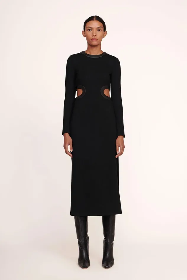 STAUD Dresses Women STAUD LONG SLEEVE DOLCE DRESS BLACK
