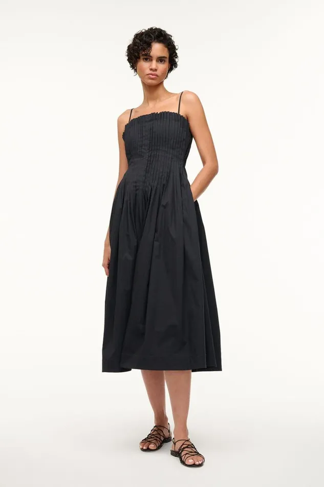 STAUD Dresses Women STAUD MIDI BELLA DRESS BLACK