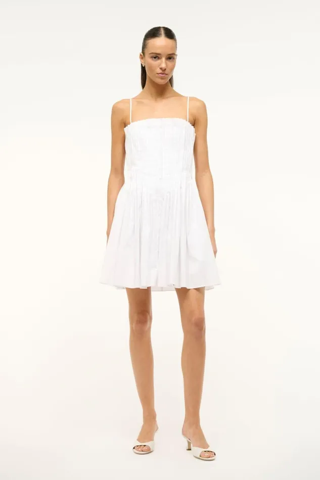 STAUD Dresses Women STAUD MINI BELLA DRESS WHITE