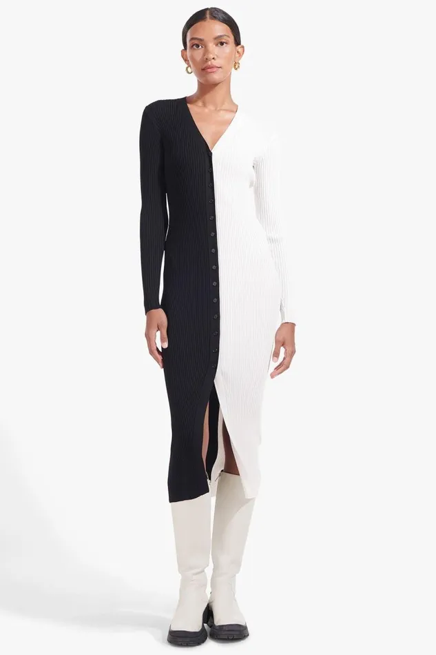 STAUD Dresses Women STAUD SHOKO SWEATER BLACK WHITE