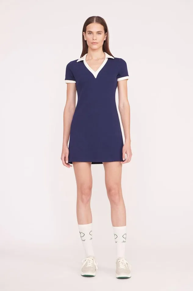 STAUD Dresses Women STAUD VOLLEY DRESS NAVY IVORY