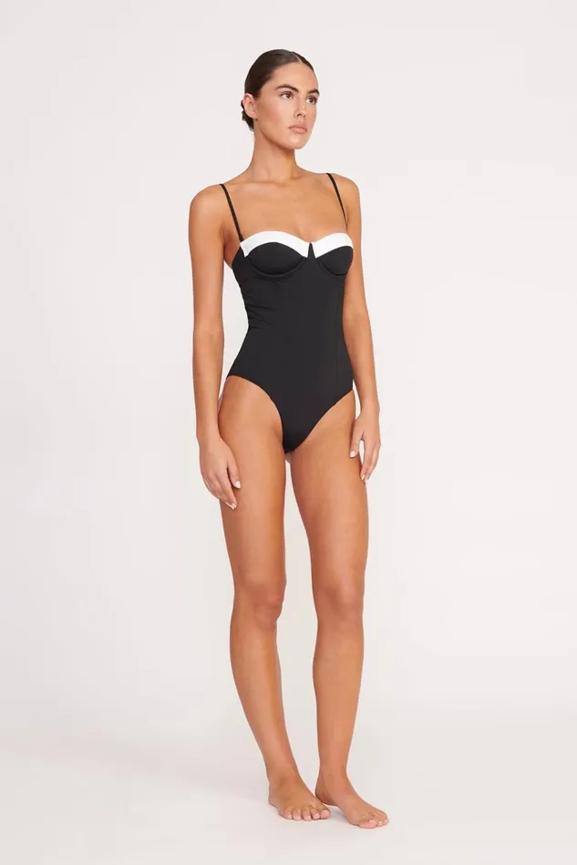 STAUD One Pieces Women STAUD MAEVE ONE PIECE BLACK WHITE STAUD One Pieces Women STAUD MAEVE ONE PIECE BLACK WHITE