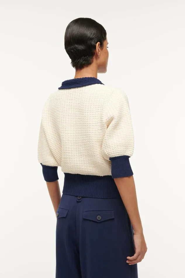 STAUD Sweaters Women STAUD ALTEA SWEATER IVORY NAVY STAUD Sweaters Women STAUD ALTEA SWEATER IVORY NAVY