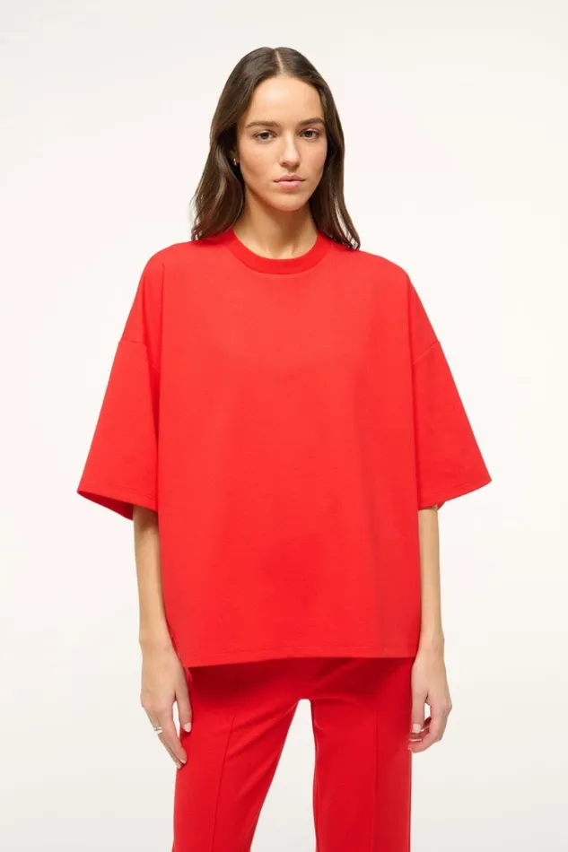 STAUD Tops Women STAUD CAPSULE TOP RED ROSE