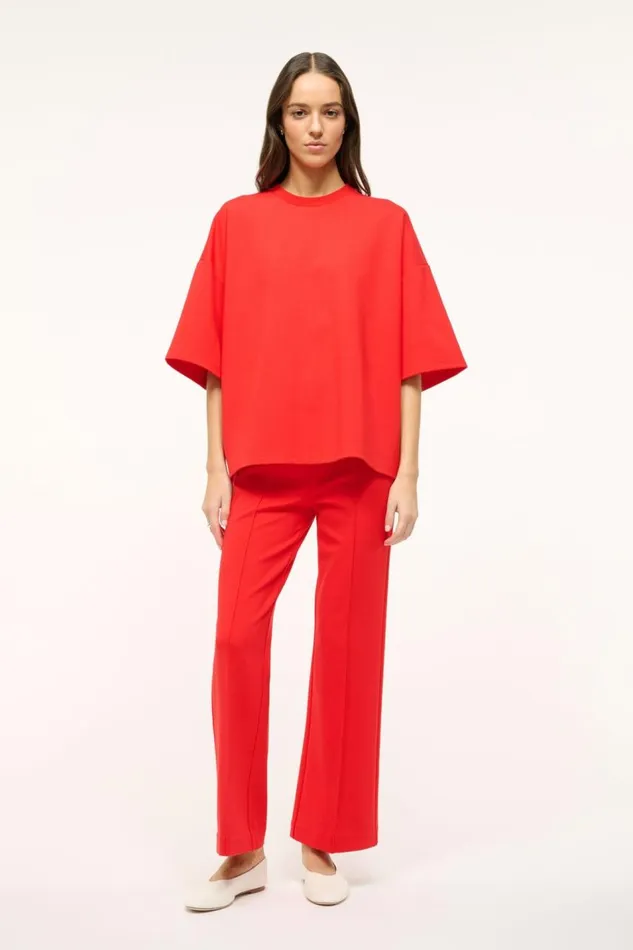 STAUD Tops Women STAUD CAPSULE TOP RED ROSE STAUD Tops Women STAUD CAPSULE TOP RED ROSE