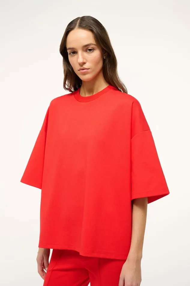 STAUD Tops Women STAUD CAPSULE TOP RED ROSE STAUD Tops Women STAUD CAPSULE TOP RED ROSE